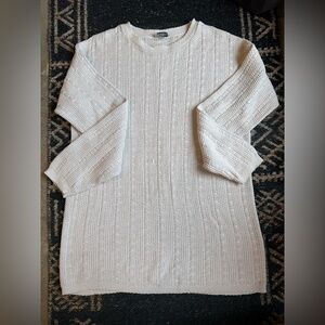 Vintage Cozy Cream Knit Sweater - Tall/Long